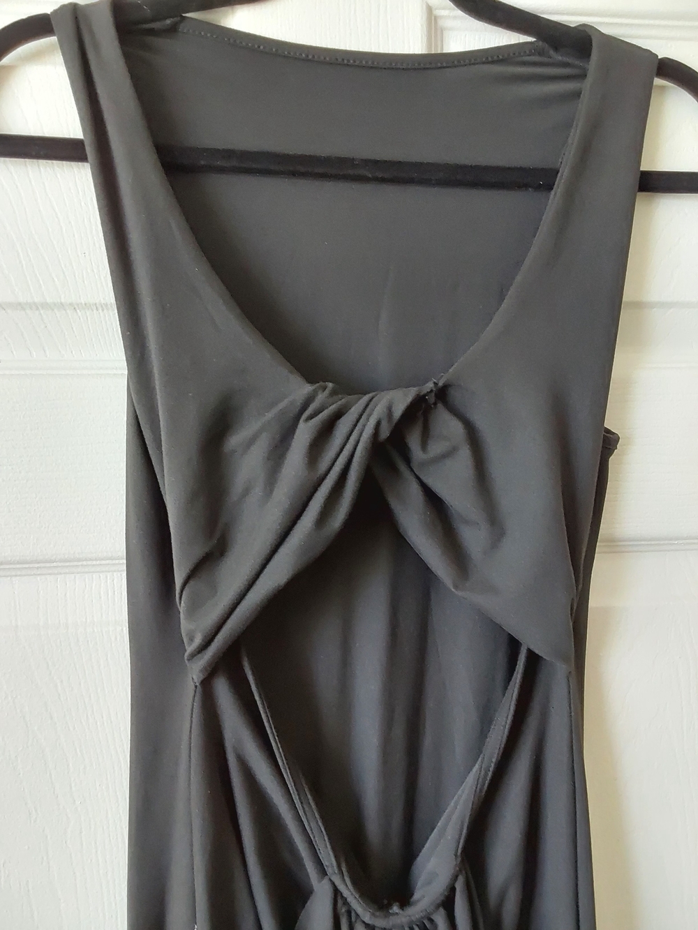 SHEIN Black Maxi Dress with Front Knot and Open Back